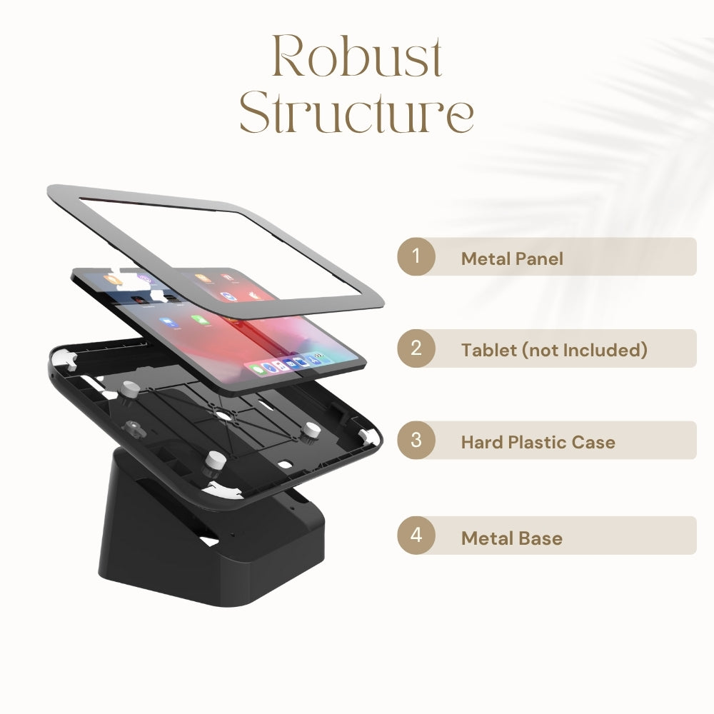 Technomounts Anti-Theft Tablet Holder – Lockable Enclosure & Desk Mount for Tablets, Secure Stand for Retail, Hospitality and Exhibitions. For Apple Ipads.
