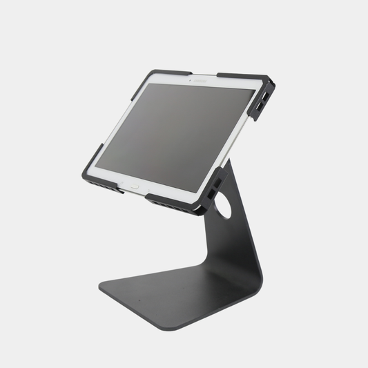 Technomounts Universal Desktop Tablet & Monitor Stand – Adjustable Enclosure for Tablets & Display Use