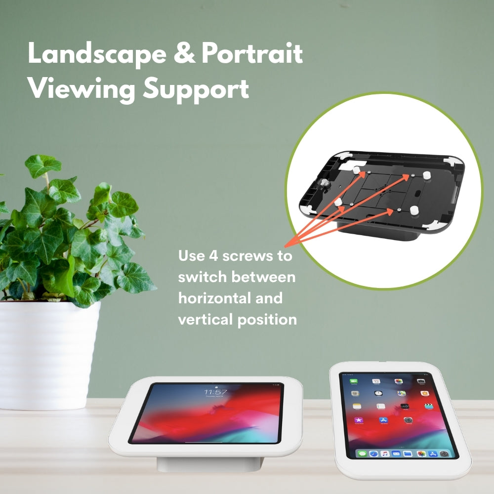 Technomounts Anti-Theft Tablet Holder – Lockable Enclosure & Desk Mount for Tablets, Secure Stand for Retail, Hospitality and Exhibitions. For Apple Ipads.