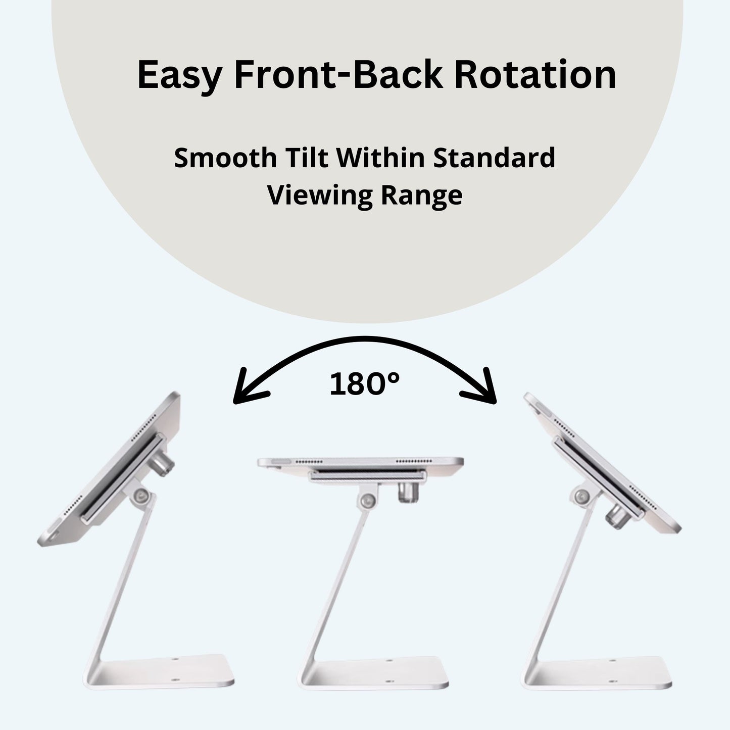 TechnoMounts Anti-Theft Tablet Stand with Lock Face Frame |  Aluminum Alloy Universal Holder for iPad & Tablets | Secure Desktop POS Cashier Kiosk Display