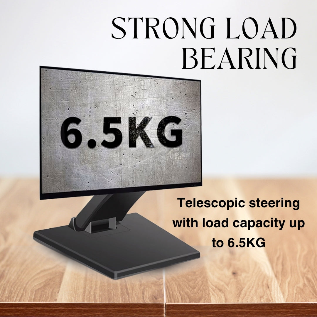Technomounts Adjustable Folding Lift Mount for Touch Screen Monitors – Cold Rolled Steel Base Bracket with 30cm Lift, VESA 75x75 / 100x100 – Max Load 6.5kg