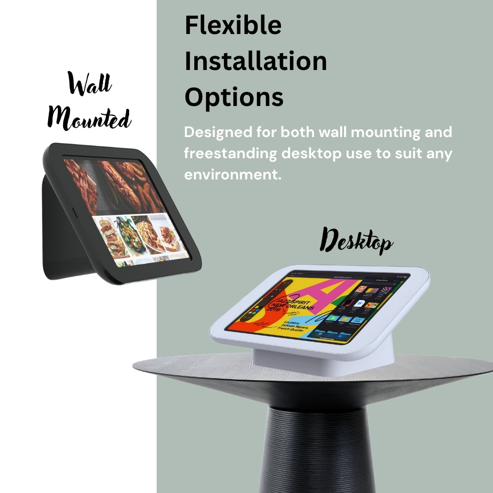 Technomounts Anti-Theft Tablet Holder – Lockable Enclosure & Desk Mount for Tablets, Secure Stand for Retail, Hospitality and Exhibitions. For Apple Ipads.