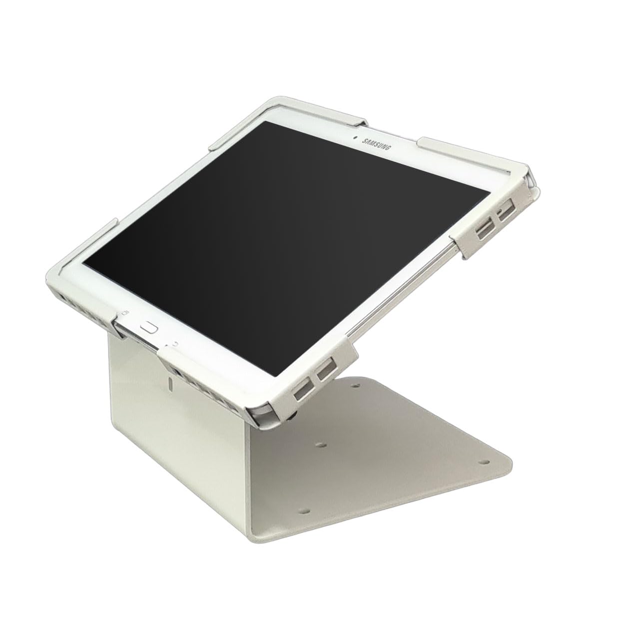 Technomounts Universal Desktop Tablet Stand – Anti-Theft Enclosure for 10.1"–13" Tablets (Black), Secure Metal Display Holder for Office, Retail, and Kiosk Use