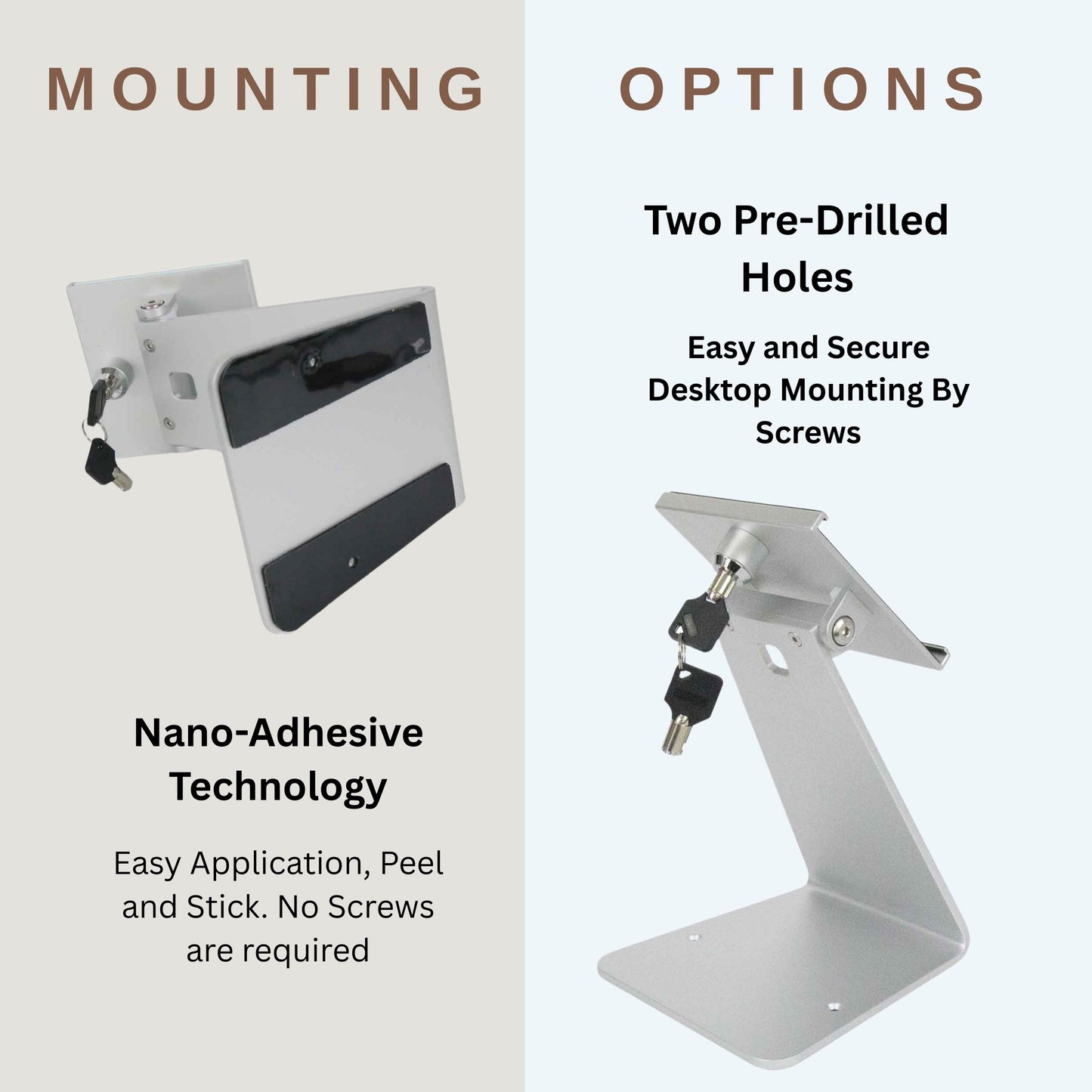 TechnoMounts Anti-Theft Tablet Stand with Lock Face Frame |  Aluminum Alloy Universal Holder for iPad & Tablets | Secure Desktop POS Cashier Kiosk Display