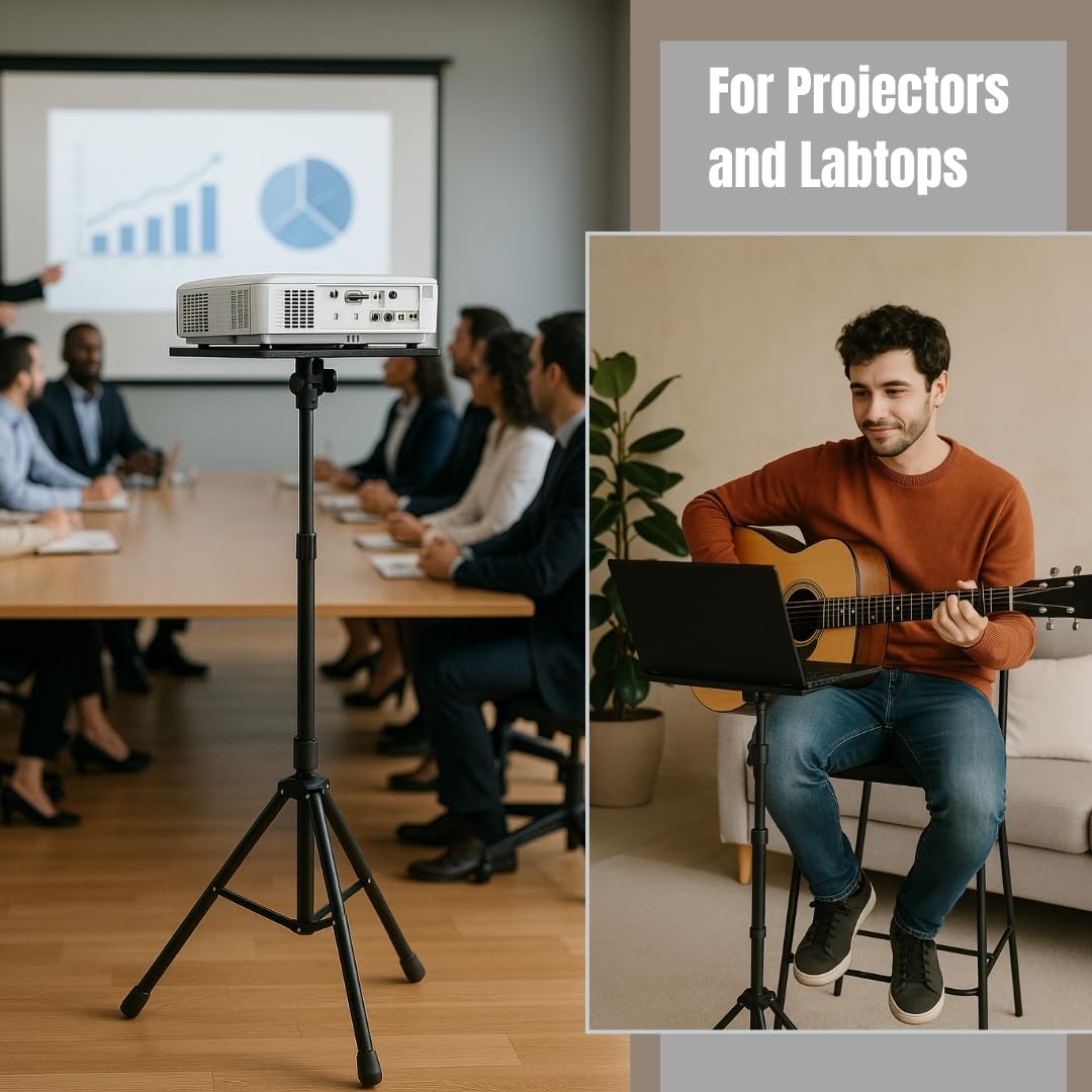 Techno mounts Telescopic Projector Stand Laptop Holder Book Floor Stand Adjustable Height Folding Portable Stand