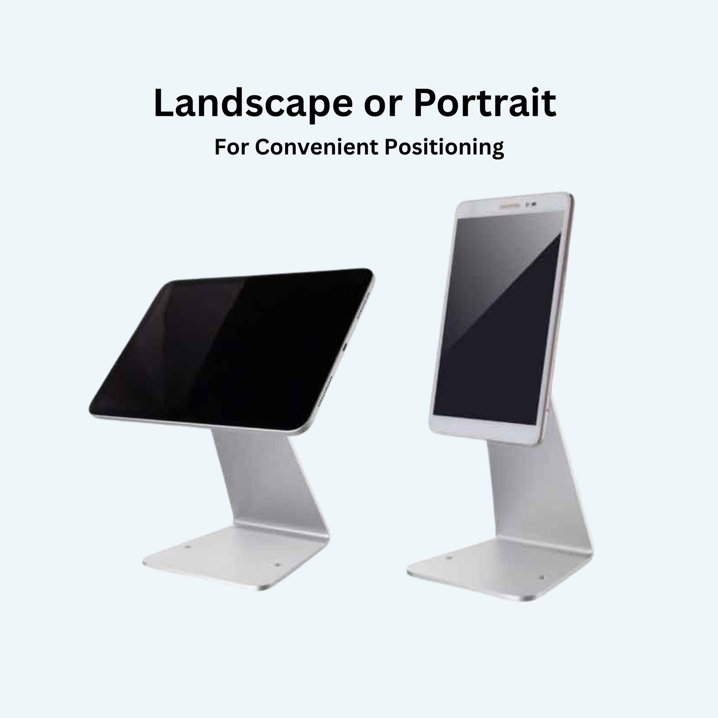 TechnoMounts Anti-Theft Tablet Stand with Lock Face Frame |  Aluminum Alloy Universal Holder for iPad & Tablets | Secure Desktop POS Cashier Kiosk Display
