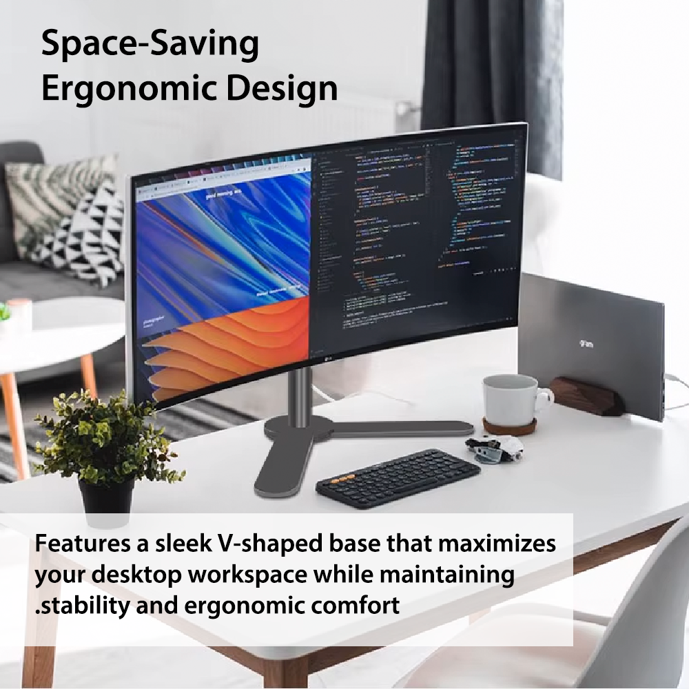TechnoMounts PC Monitor Desk Mount Stand – Adjustable Desktop Holder for LCD Computer Screens with Tilt, Swivel & Rotation – VESA Compatible