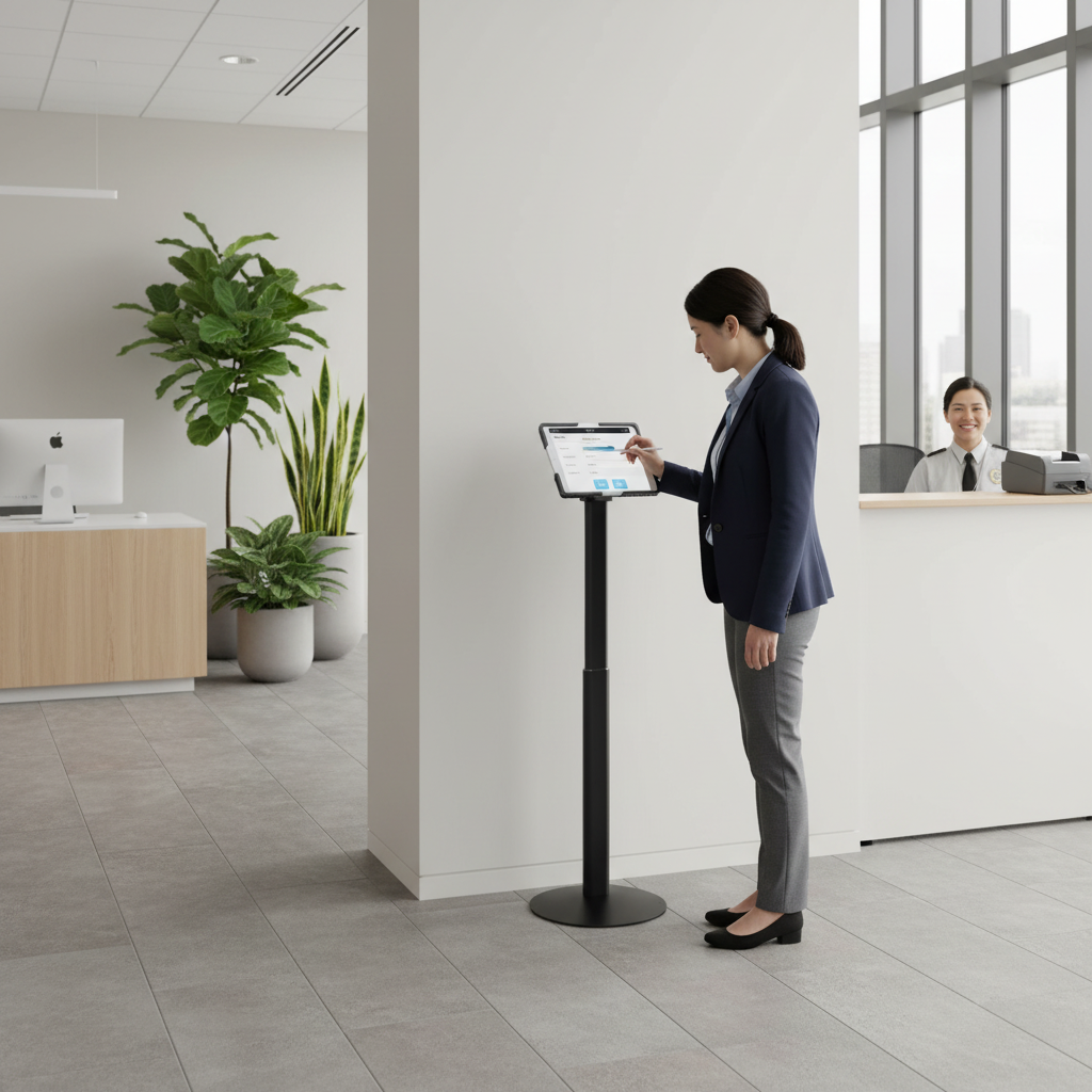 Realistic office black stand