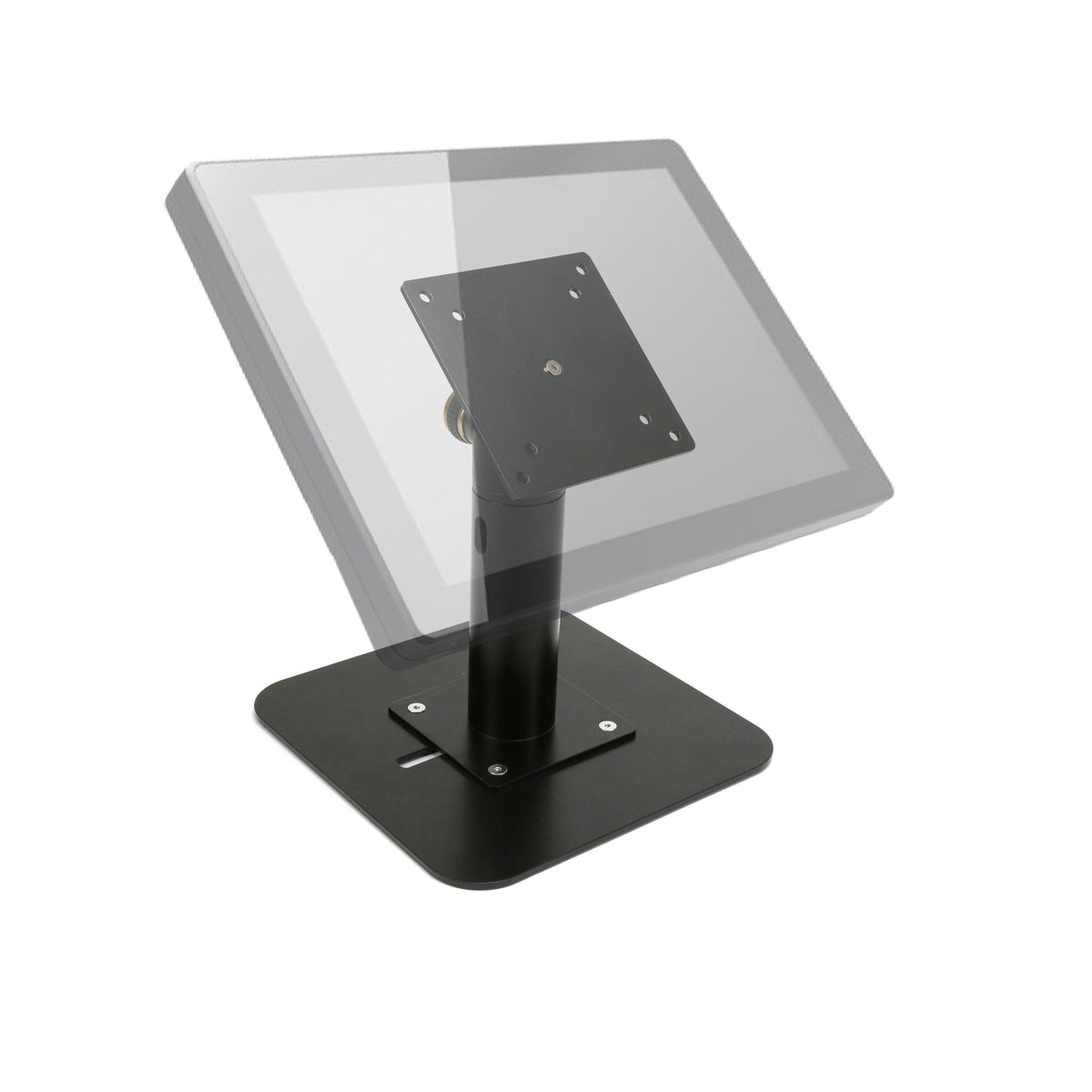 Heavy-Duty Metal VESA 75/100 Desktop Stand for Screens & Tablet Enclosures up to 15" With Detachable Base