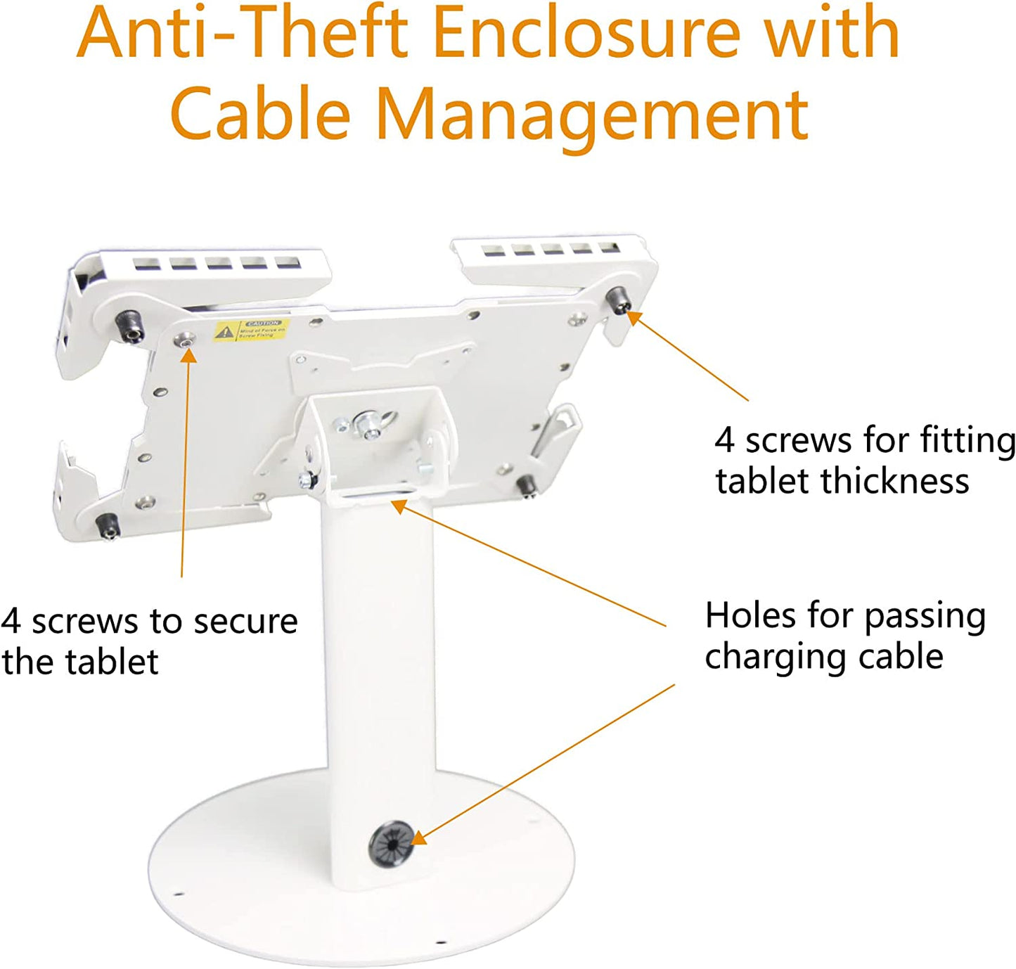 Technomounts Anti-Theft Desktop Tablet Stand, 360° Rotation, 180° Swivel Universal Enclosure for Tablet Size 9.7" to 12.9"