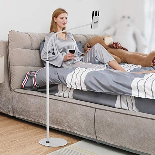 Technomounts Long Arm Phone Stand Tablet Stand Lazy Floor Mobile Stand, 360 degree rotation, Universal Tablet older 4"-11" (White)