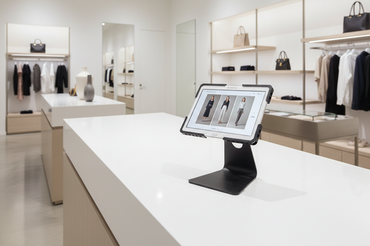 Elevate Your Commercial Space: The Universal Tablet Desktop Stand