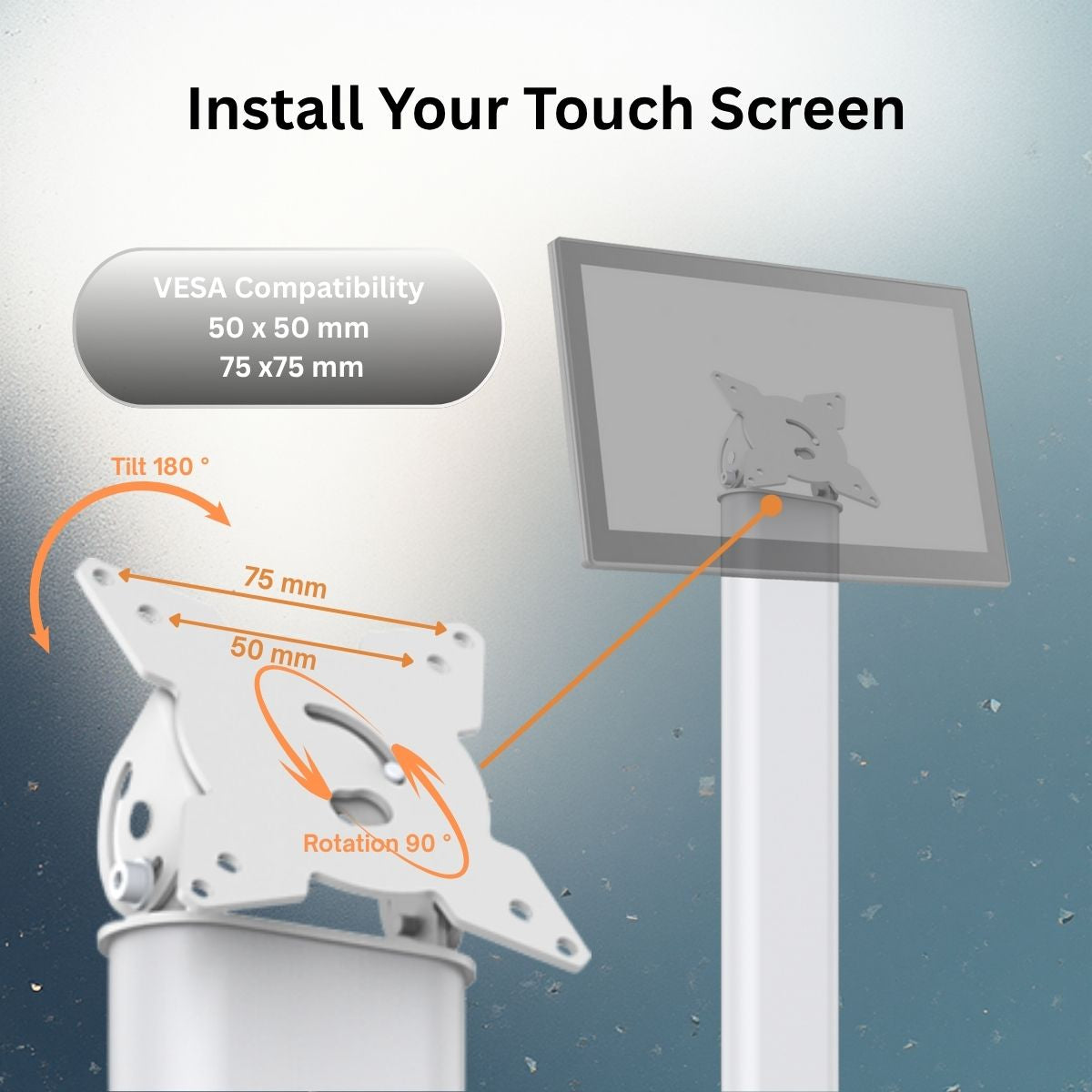 حامل أرضي قابل للتعديل ومضاد للسرقة للكمبيوتر اللوحي