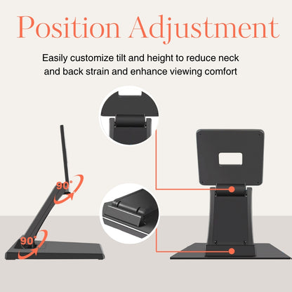 Technomounts Adjustable Folding Lift Mount for Touch Screen Monitors – Cold Rolled Steel Base Bracket with 30cm Lift, VESA 75x75 / 100x100 – Max Load 6.5kg