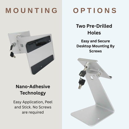 TechnoMounts Anti-Theft Tablet Stand with Lock Face Frame |  Aluminum Alloy Universal Holder for iPad & Tablets | Secure Desktop POS Cashier Kiosk Display