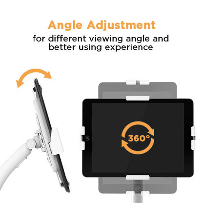 Anti-Theft Floor Tablet Kiosk - Height Adjustable up to 129 cm - Uiversal Enclosure (7.9–11″)