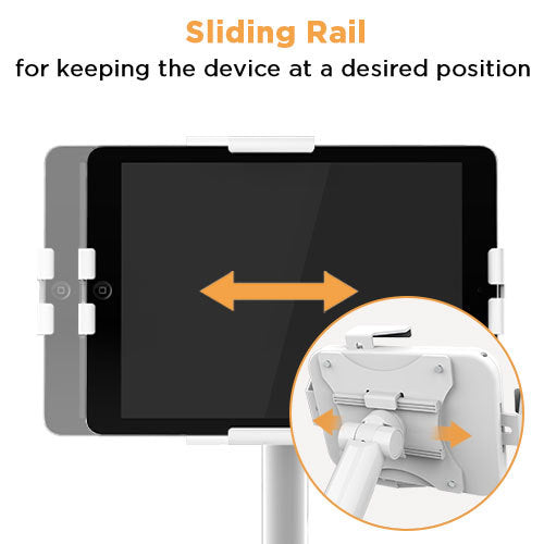Anti-Theft Floor Tablet Kiosk - Height Adjustable up to 129 cm - Uiversal Enclosure (7.9–11″)