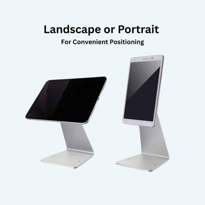 TechnoMounts Anti-Theft Tablet Stand with Lock Face Frame |  Aluminum Alloy Universal Holder for iPad & Tablets | Secure Desktop POS Cashier Kiosk Display