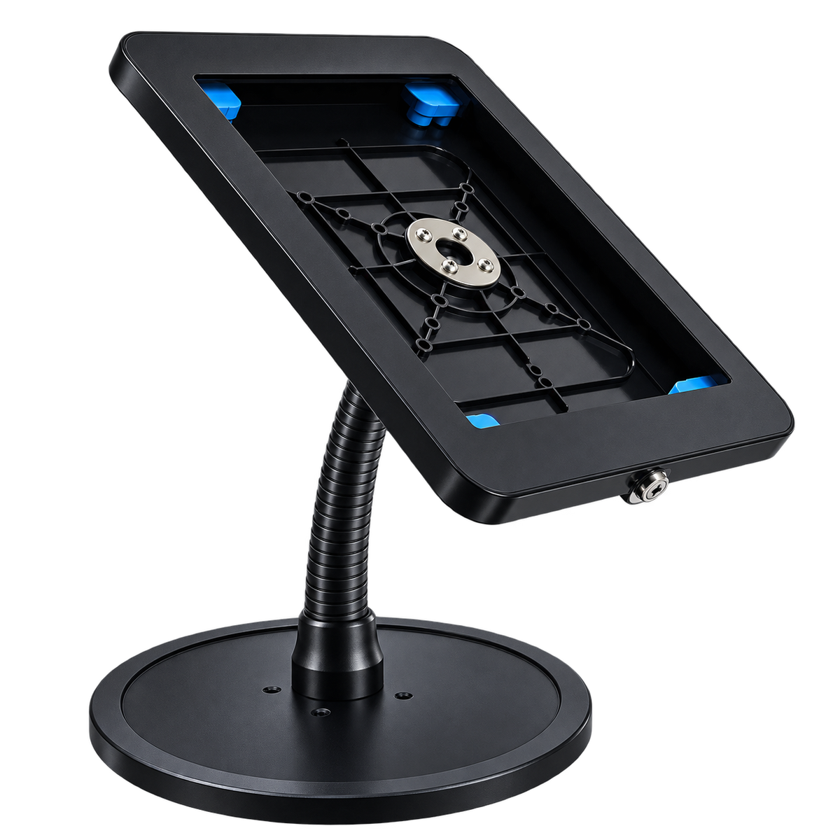 Anti-Theft Desktop Tablet Stand for iPad 11 Inch,360° Flexible Tube Adjustable Mount  Lockable Security Enclosure with Key