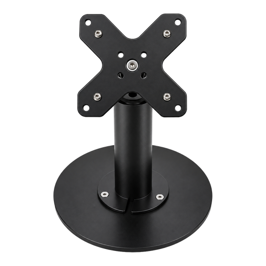 Heavy-Duty Metal VESA 75/100 Desktop Stand for Screens & Tablet Enclosures up to 15" With Detachable Base