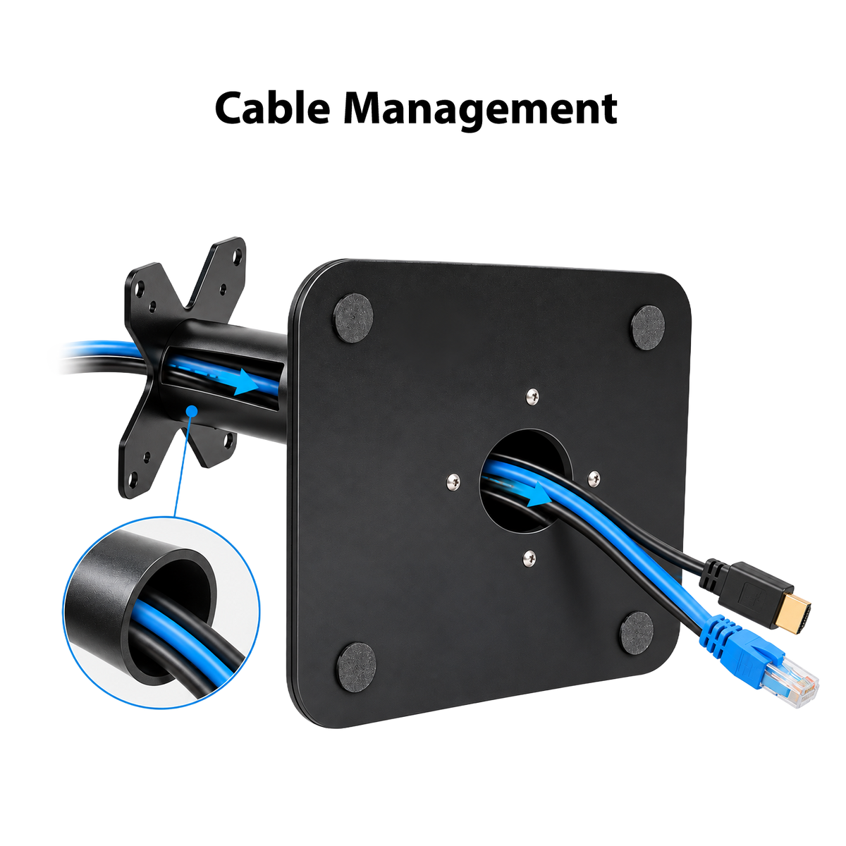 Heavy-Duty Metal VESA 75/100 Desk Stand  For Screens & Tablet Enclosures with Detachable Base