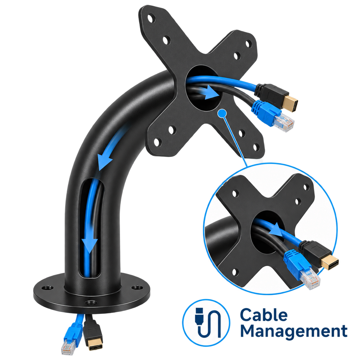 Heavy-Duty Metal VESA 75/100 Wall Bracket / Desktop Stand for Screens & Tablet Enclosures