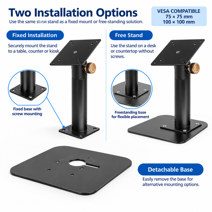 FREESTANDING OR FIXED INSTALLATION
