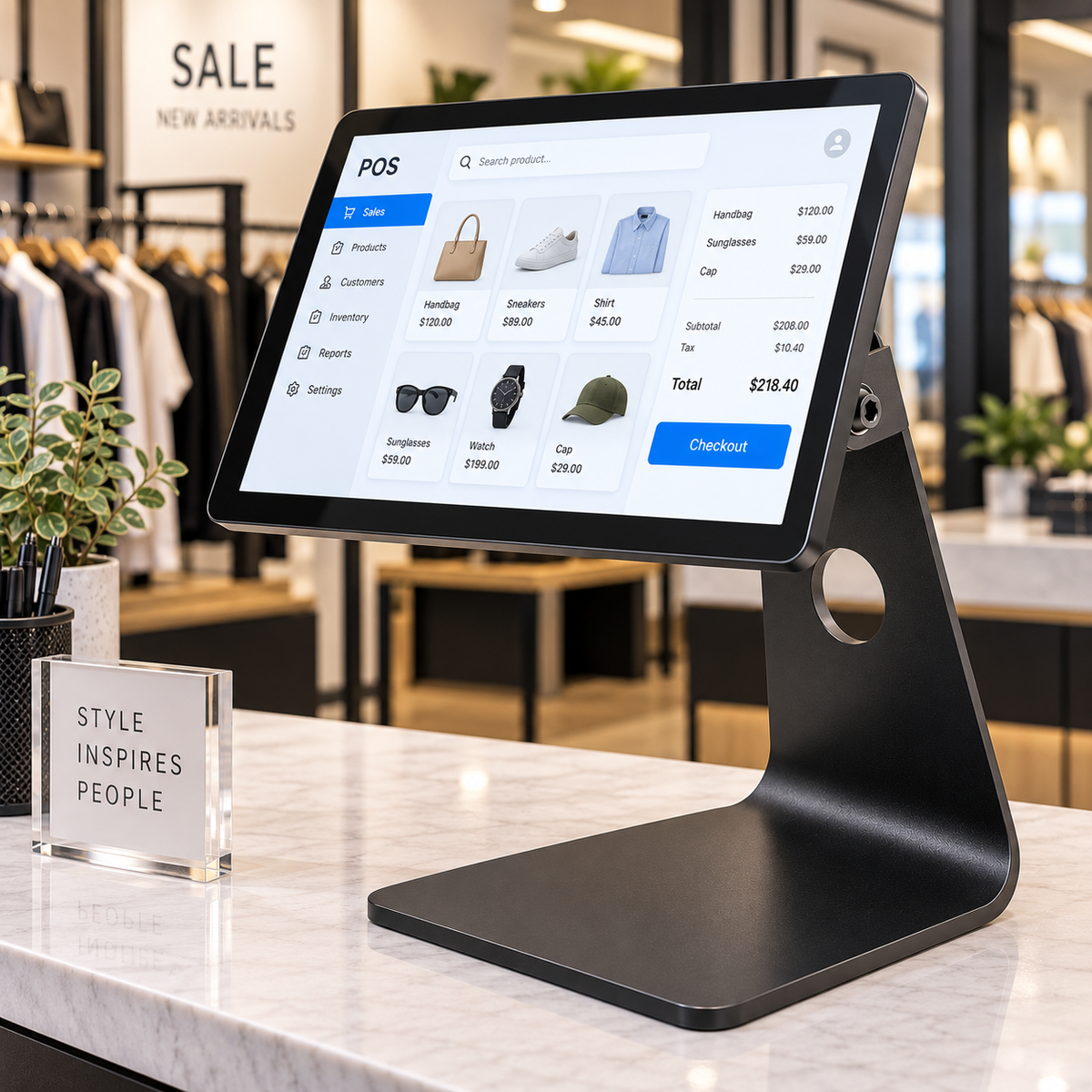 Heavy Duty POS Desktop Stand for Tablet Enclosures & Touch Screens