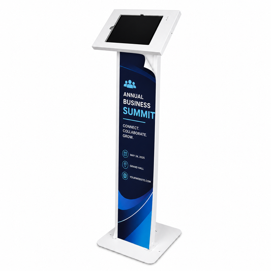 Heavy Duty Metal Tablet Enclosure Stand 9.7–11" | 45° Tilt | Landscape & Portrait