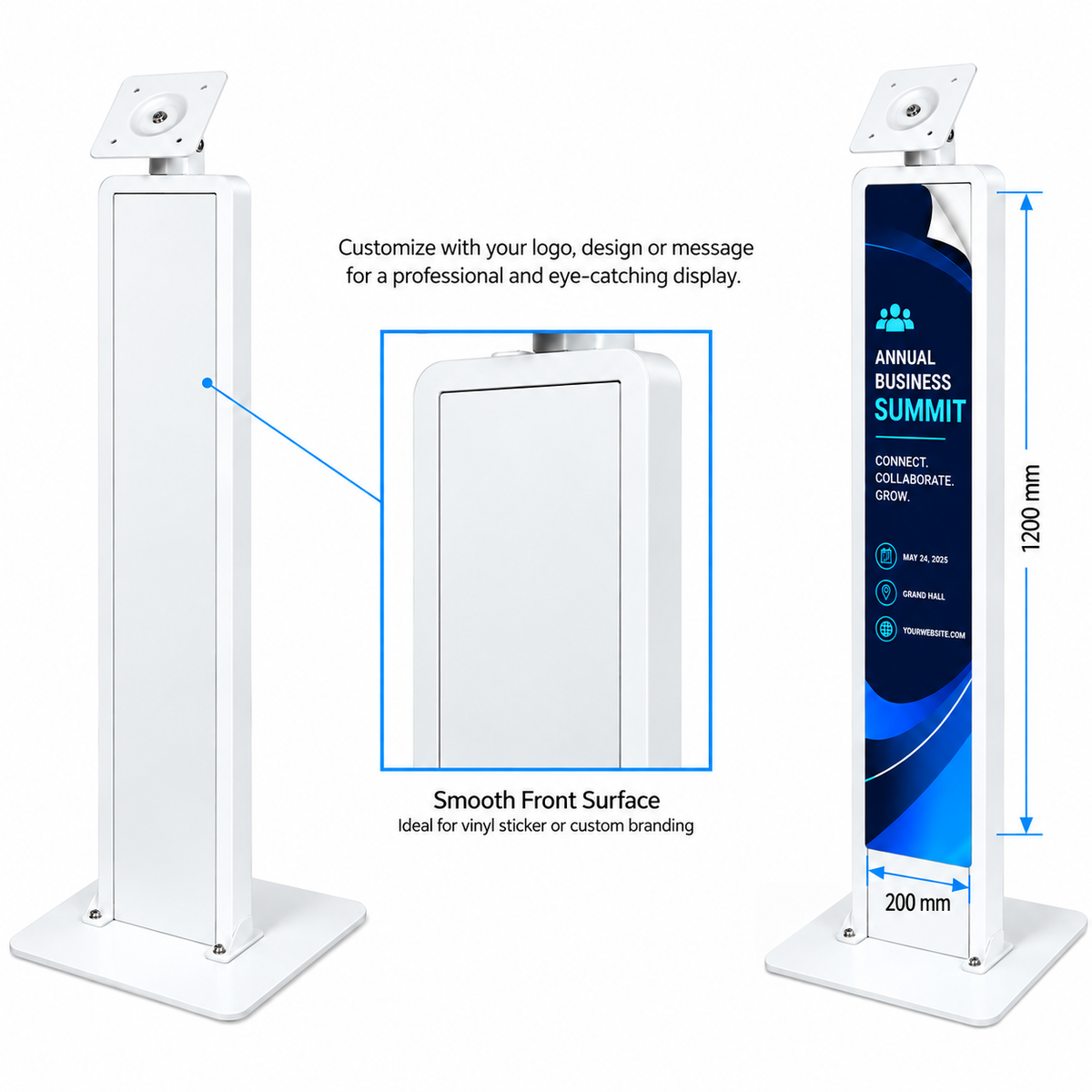 Heavy Duty Tablet Stand Universal Enclosure 9.7–13.1" , Power Bank Compartment