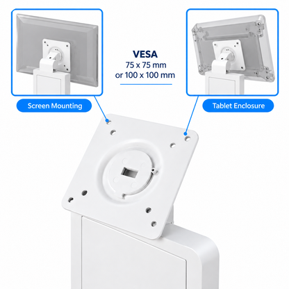 Heavy Duty Tablet Stand Universal Enclosure 9.7–13.1" , Power Bank Compartment