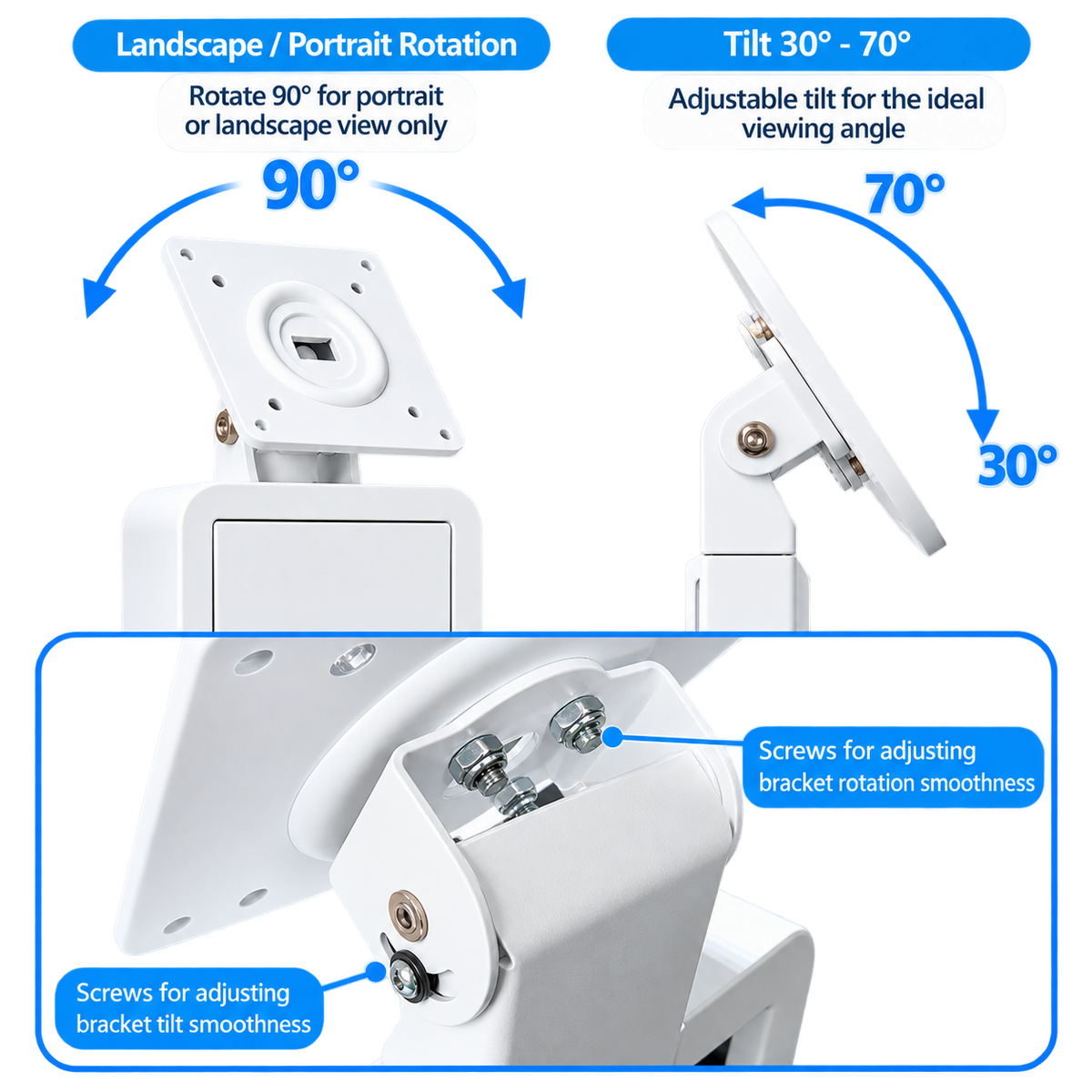 Heavy Duty Tablet Stand Universal Enclosure 9.7–13.1" , Power Bank Compartment