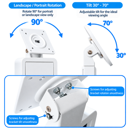 Heavy Duty Tablet Stand Universal Enclosure 9.7–13.1" , Power Bank Compartment