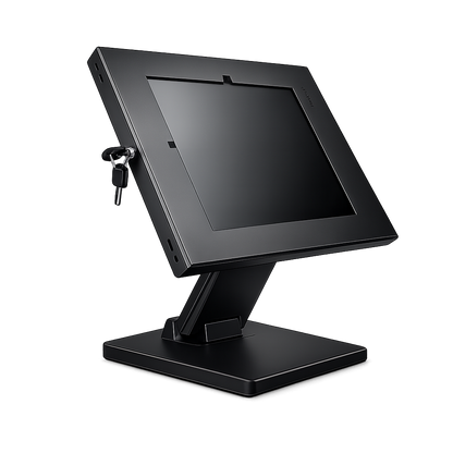 Anti-theft Desktop Tablet Kiosk, Adjustable Stand, Universal Enclosure (9.7" - 11")