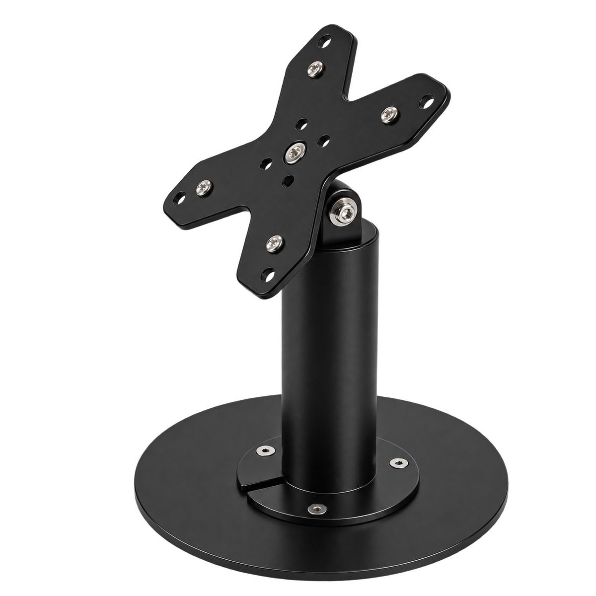 Heavy-Duty Metal VESA 75/100 Desktop Stand for Screens & Tablet Enclosures up to 15" With Detachable Base