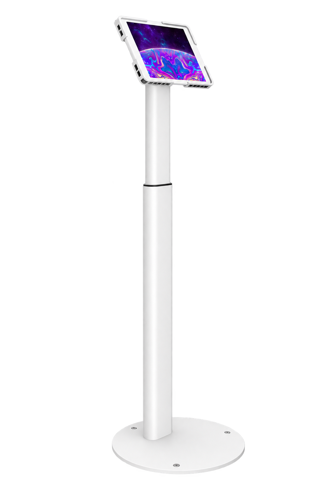 Anti-Theft Tablet Floor Stand –  Height Adjustable - Universal Enclosure (9.7–13″)