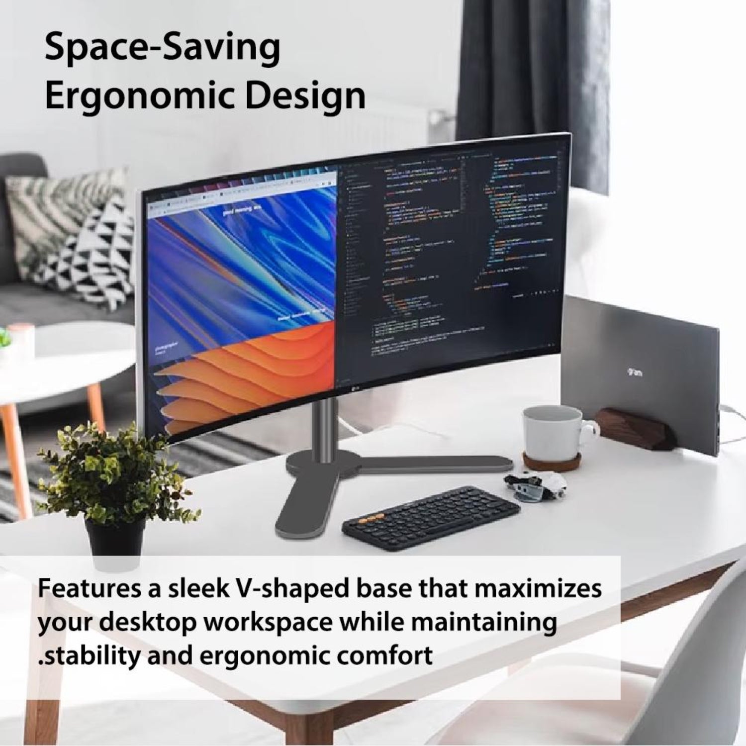 Ergonomic dual monitor desk mount stand with adjustable arms for office workspace - TechnoMounts
