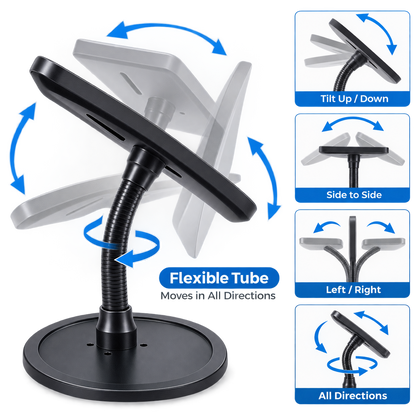 Anti-Theft Desktop Tablet Stand for iPad 11 Inch,360° Flexible Tube Adjustable Mount  Lockable Security Enclosure with Key