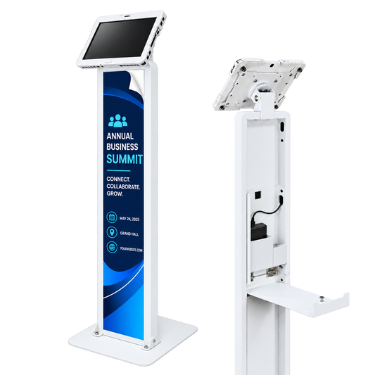 Heavy Duty Tablet Stand Universal Enclosure 9.7–13.1" , Power Bank Compartment