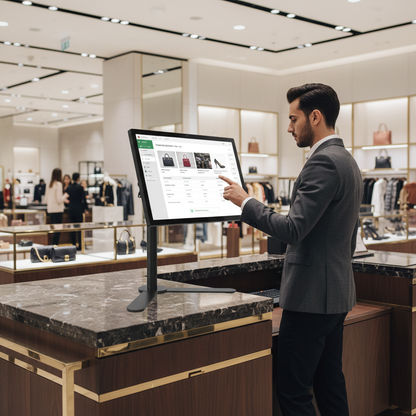 PC monitor stand for high-end retail store UAE - Premium display mounting solution
