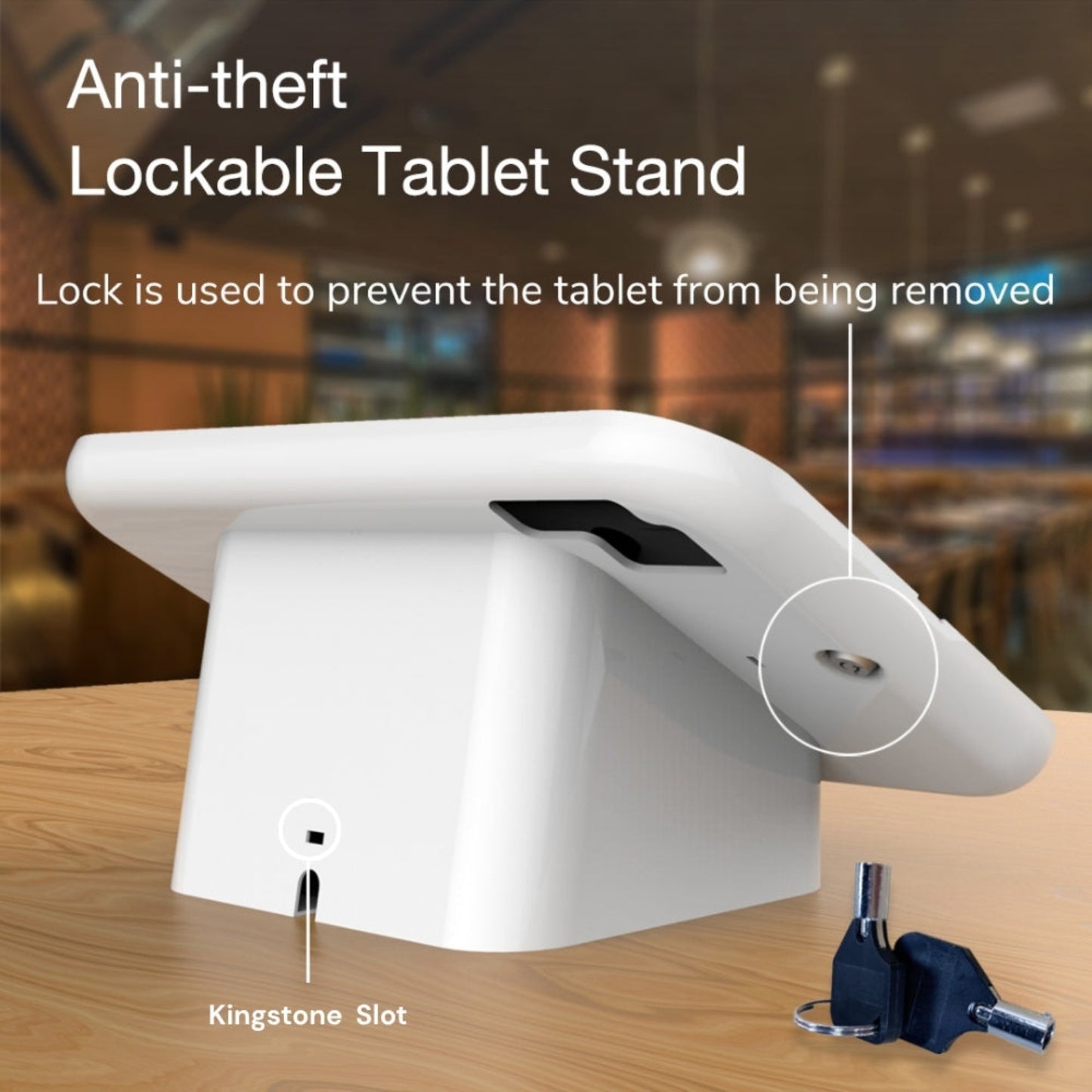 Premium Lockable Tablet Mount - Cold Rolled Steel Construction Anti-Theft iPad Stand UAE
