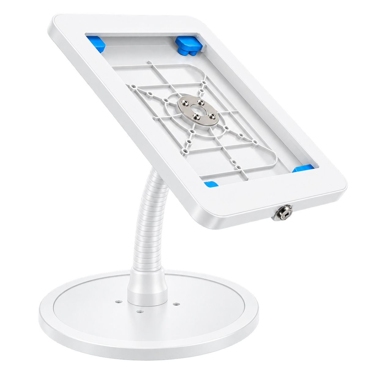 Anti-Theft Desktop Tablet Stand for iPad 11 Inch,360° Flexible Tube Adjustable Mount  Lockable Security Enclosure with Key