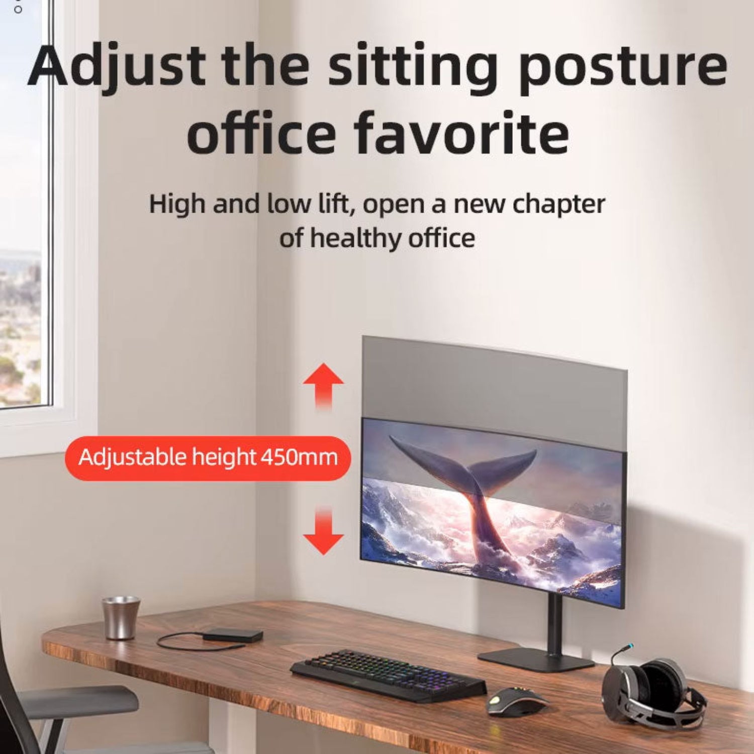 Monitor Stand with Integrated Cable Management System - TechnoMounts