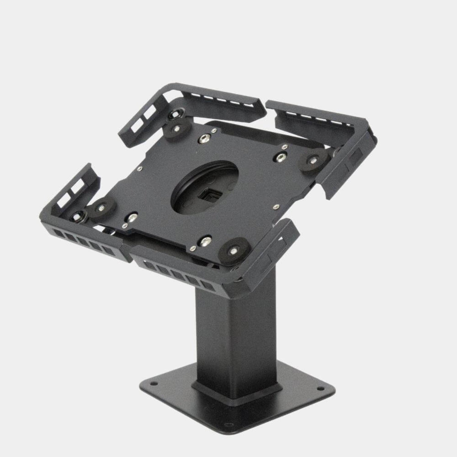 Adjustable rotating and tilting tablet stand with VESA mounting for flexible viewing angles