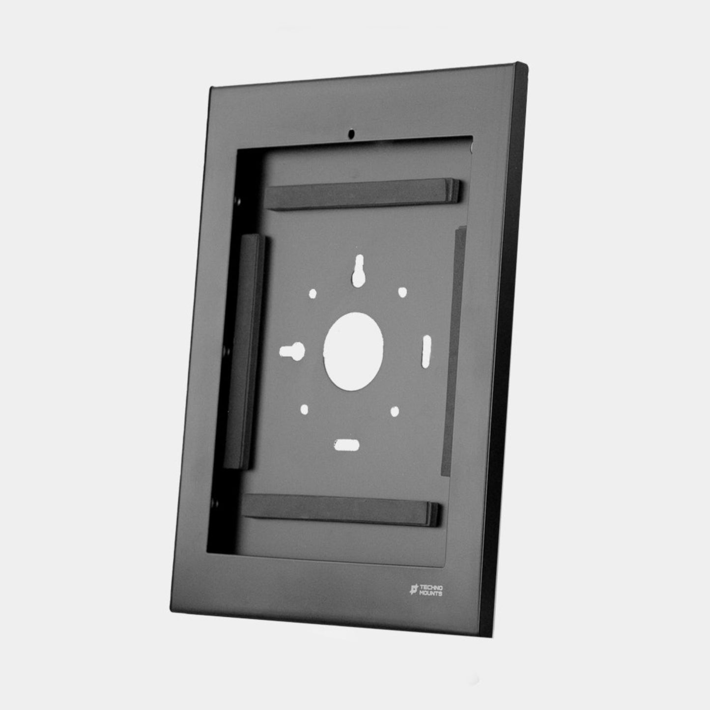 Anti-Theft iPad Pro 12.9 Wall Mount Angle View - Secure Tablet Enclosure with Hidden Cable Management - TechnoMounts UAE