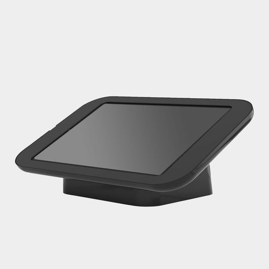 Anti-Theft Tablet Holder Front View Showing Metal Enclosure and Lock Mechanism TechnoMounts UAE
