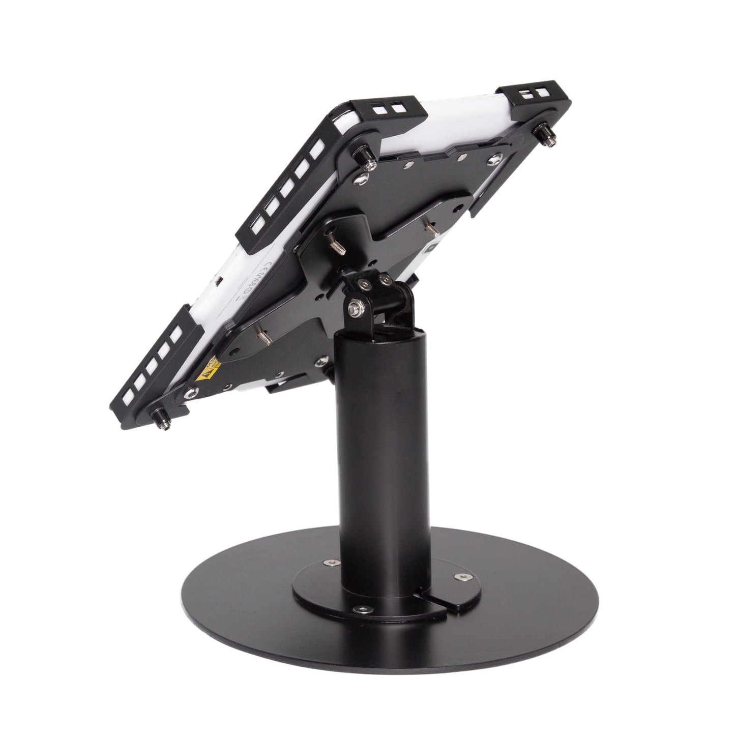 Anti-Theft Tablet Mount with Circular Weighted Base - Close-Up View - Retail POS Security Solution - TechnoMounts UAE