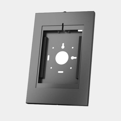 Anti-theft wall mount tablet enclosure in black metal finish for 9.7-11 inch tablets - secure commercial display solution UAE