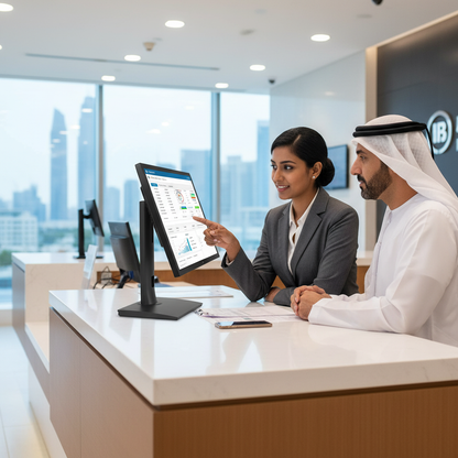 Banking service counter