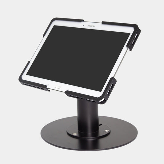 Circular Tablet Stand Anti-Theft with 360° Rotation - Front View - Premium Security Mount for 7-13 inch Tablets - TechnoMounts UAE